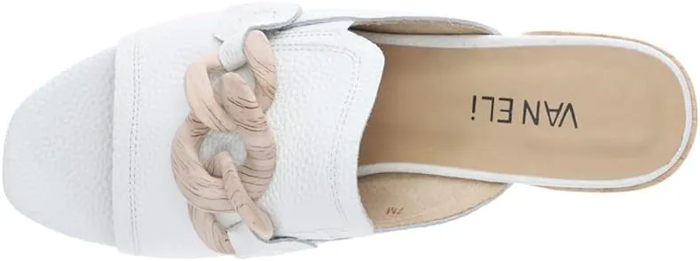 VANELi Womens Cannia Slide Block Casual Sandals Casual Low Heel 1-2" - White