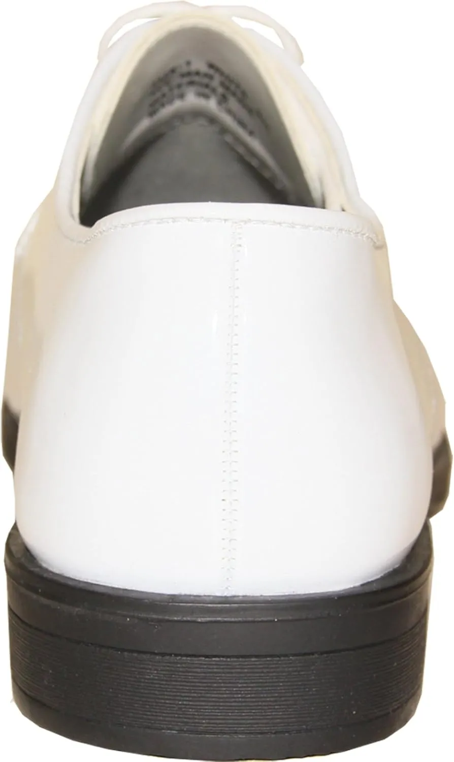 VANGELO Men's Tuxedo Shoes TUX-1 Wrinkle Free Dress Shoes Formal Oxford White Patent