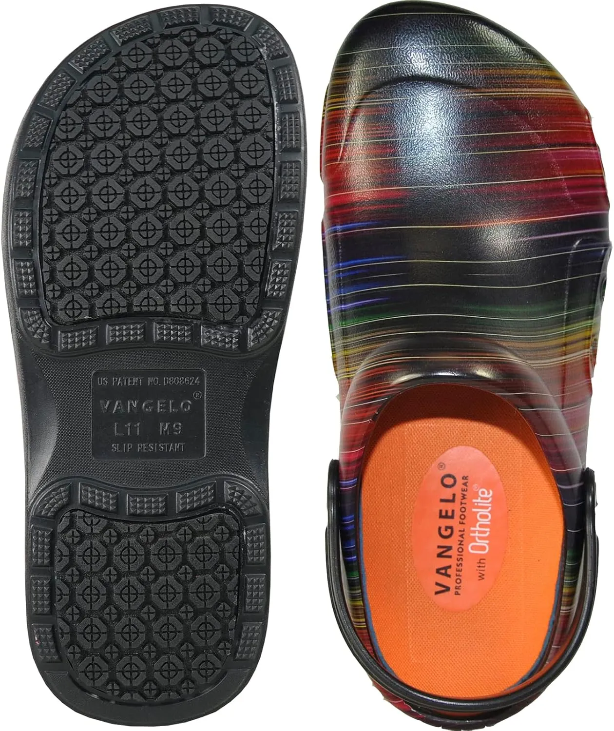 VANGELO Professional Slip Resistant Clog Waterproof Men Work Nurse Shoe Chef Shoe Ritz Black Lime White Multicolor