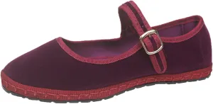 Velvet Mary Janes Women Red Ballet Flats Fall 2024 Y2k Shoes Burgundy Flat Shoes Suede Mary Jane Flats