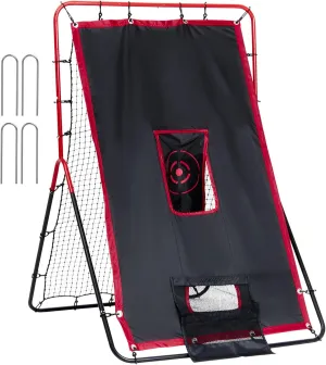 VEVOR Baseball and Softball Rebounder Net, PitchBack Baseball Pitching Net, Volleyball Pitch Return Trainer Rebound Net with Pitching Target, All Angle Fielding Rebound Net for Grounders Pop Flies