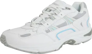 Vionic Women's Walker Classic Walking Shoes with Concealed Orthotic Arch Support White and Blue Leather 5 Medium US