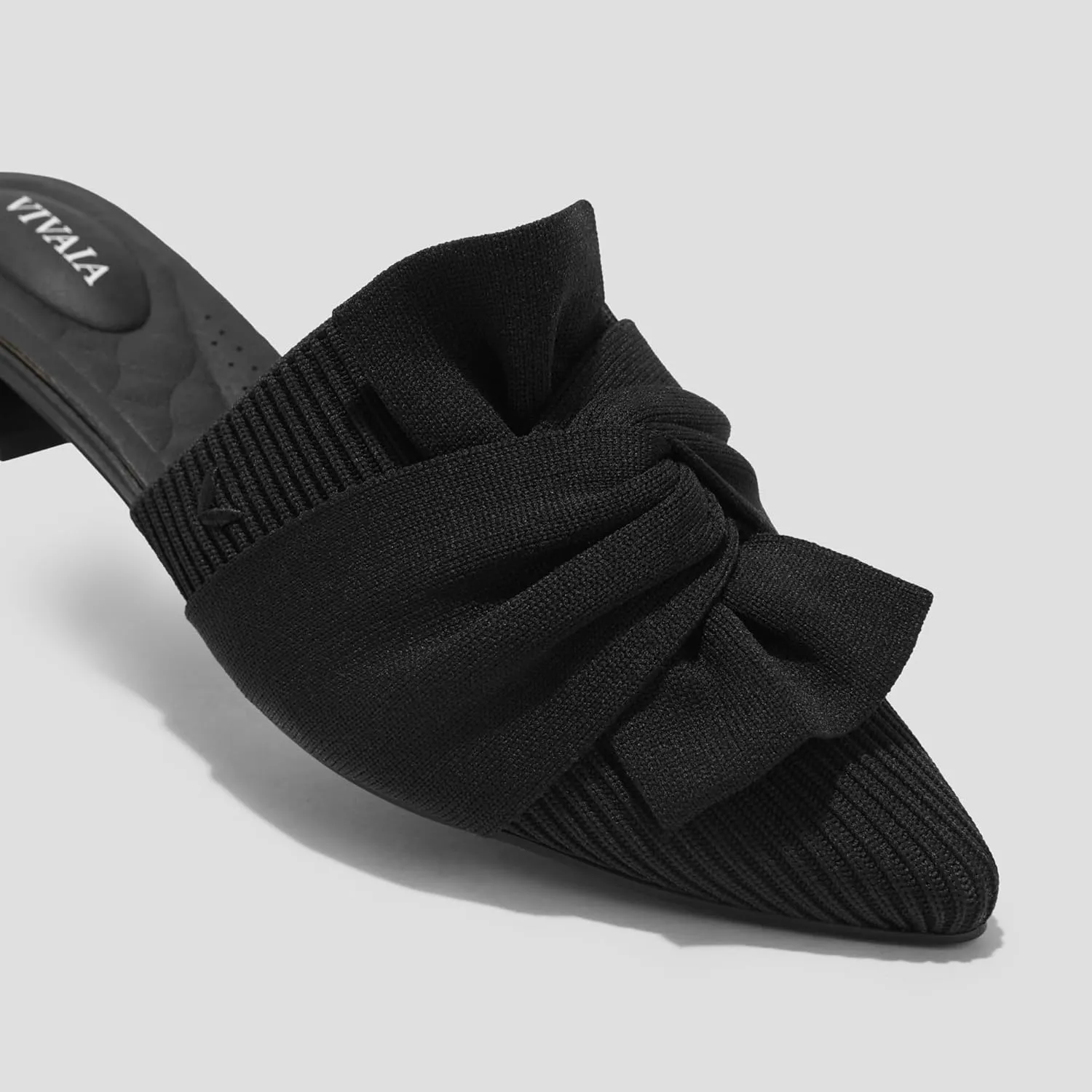 VIVAIA Yaffa Pro Mules for Women Slip On Pointed-Toe Knot Mules Women's Casual Slip on Washable Comfortable Shoes Pointed-Toe Style