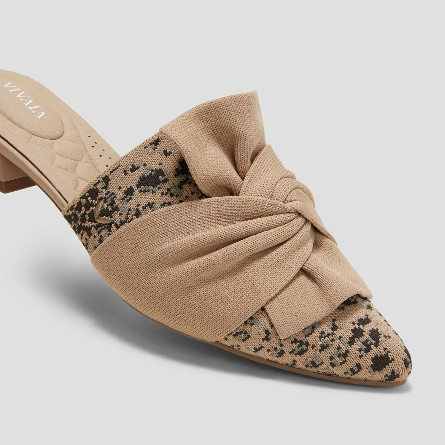 VIVAIA Yaffa Pro Mules for Women Slip On Pointed-Toe Knot Mules Women's Casual Slip on Washable Comfortable Shoes Pointed-Toe Style