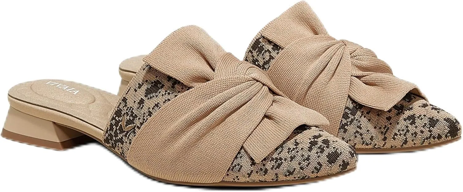 VIVAIA Yaffa Pro Mules for Women Slip On Pointed-Toe Knot Mules Women's Casual Slip on Washable Comfortable Shoes Pointed-Toe Style