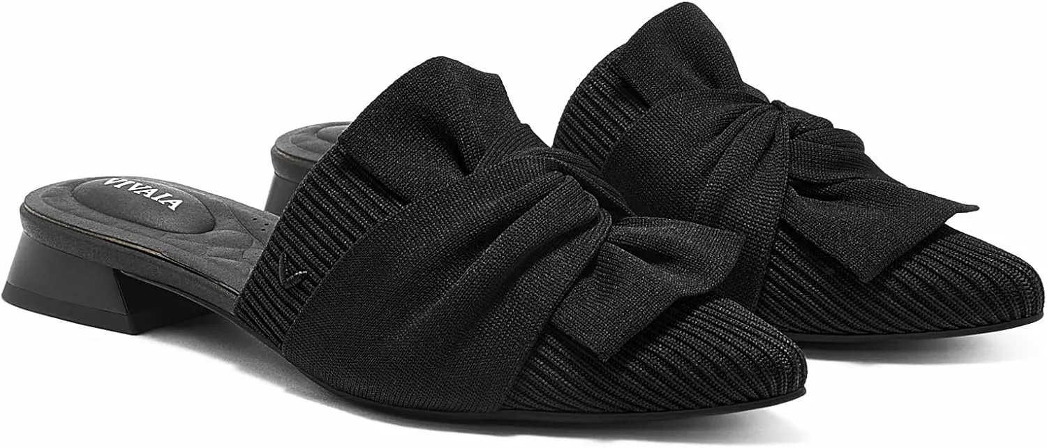 VIVAIA Yaffa Pro Mules for Women Slip On Pointed-Toe Knot Mules Women's Casual Slip on Washable Comfortable Shoes Pointed-Toe Style