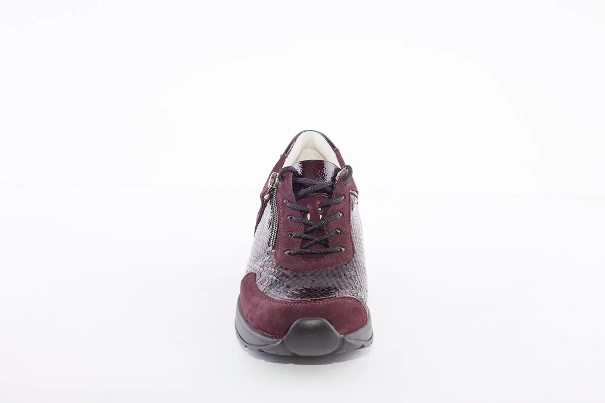 WALDLAUFER - 939008 CLARA - LACE UP WEDGE COMFORT SHOE - WINE/MULTI