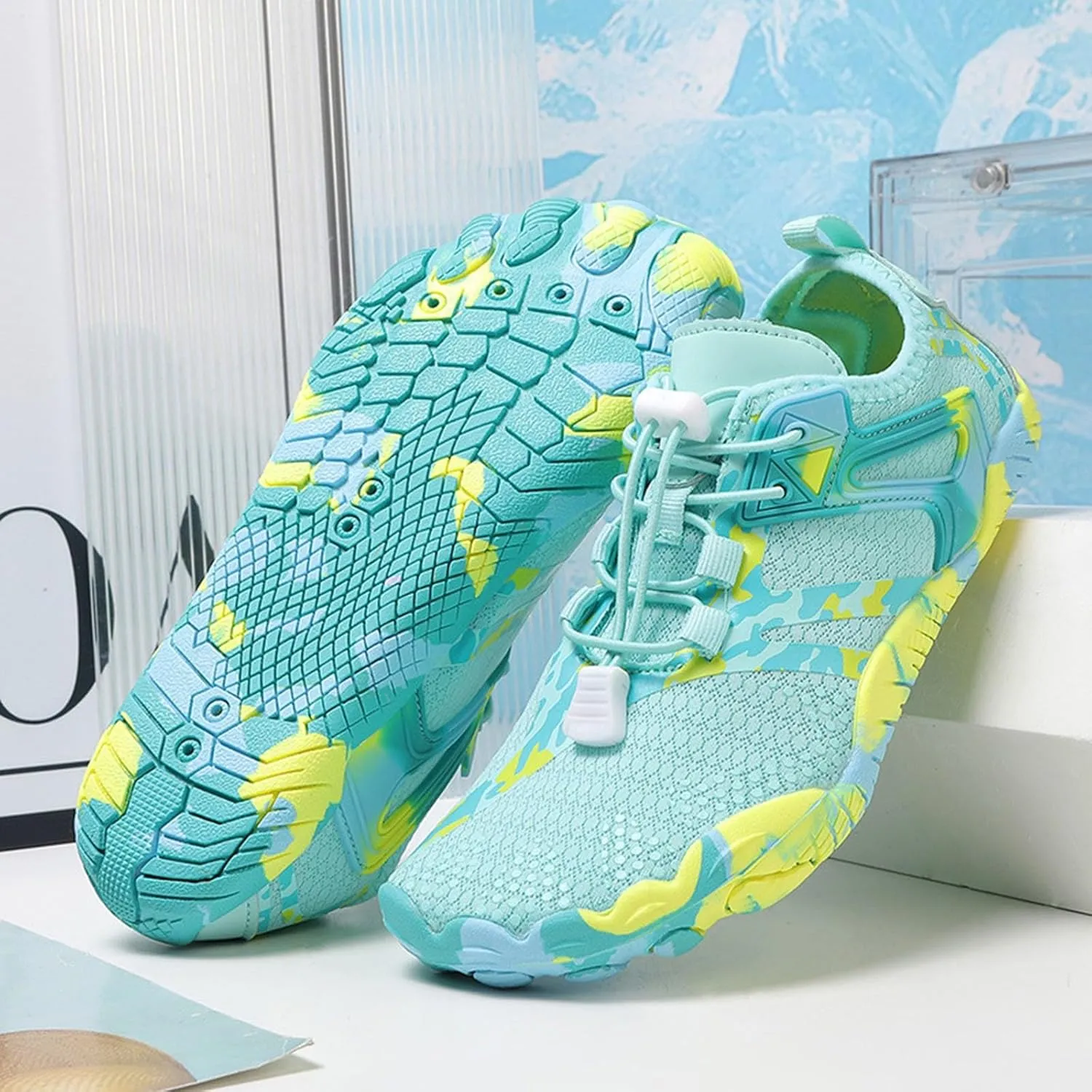 Water Shoes Men Closed Toe Non Slip Water Shoes for Hiking Women Extra Wide Water Shoes Jogging Quick Dry Pool Sports Sneaker for Beach Swim Surf Water Sport