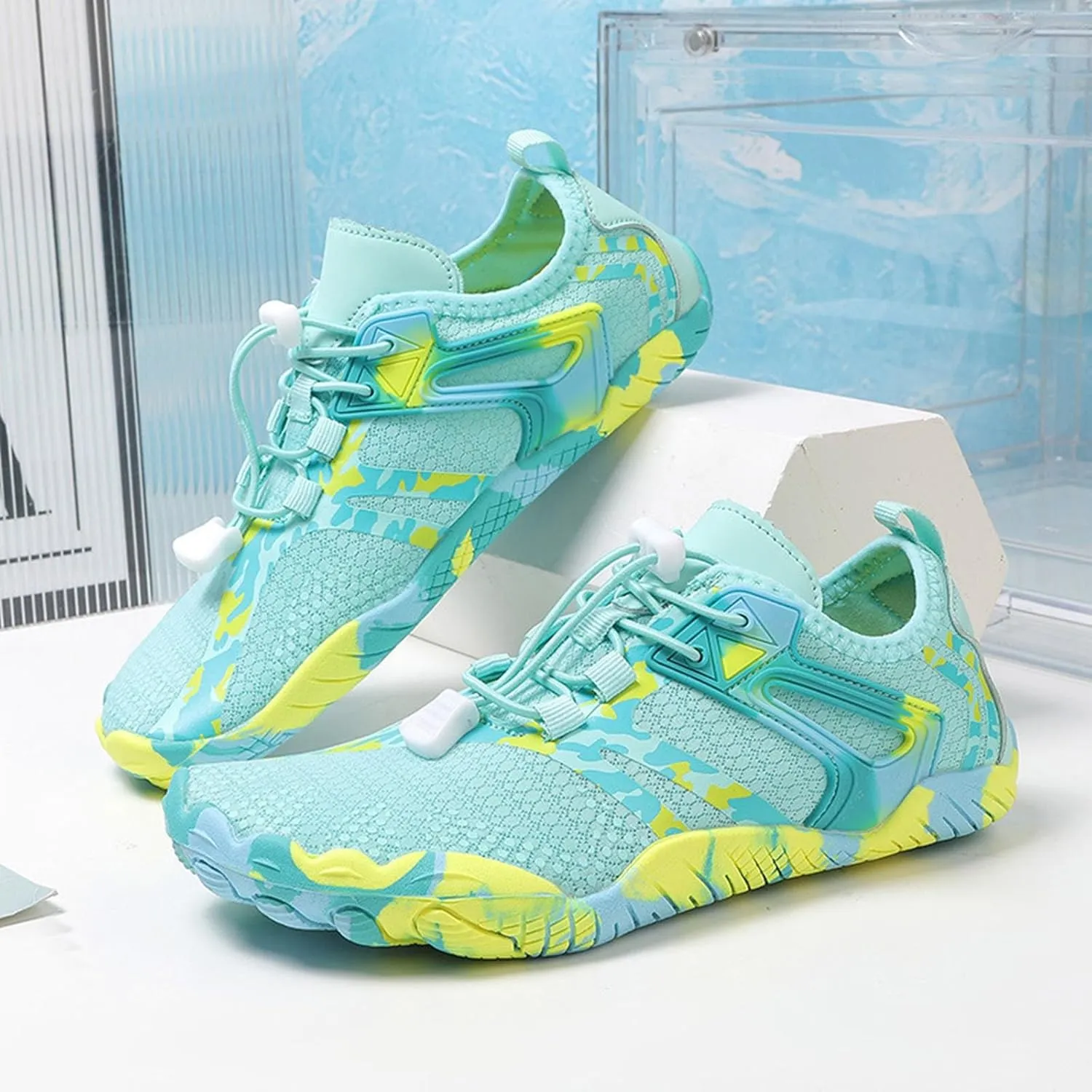 Water Shoes Men Closed Toe Non Slip Water Shoes for Hiking Women Extra Wide Water Shoes Jogging Quick Dry Pool Sports Sneaker for Beach Swim Surf Water Sport