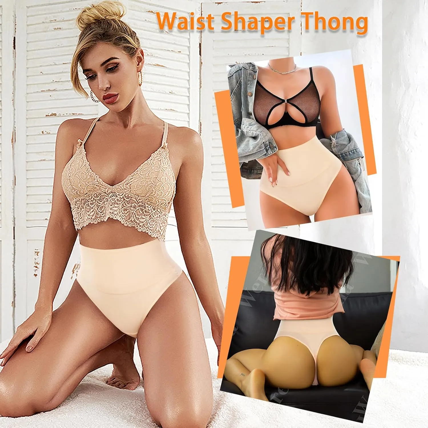 Werena Tummy Control Thong Shapewear for Women Seamless Shaping Thong Panties Body Shaper Underwear