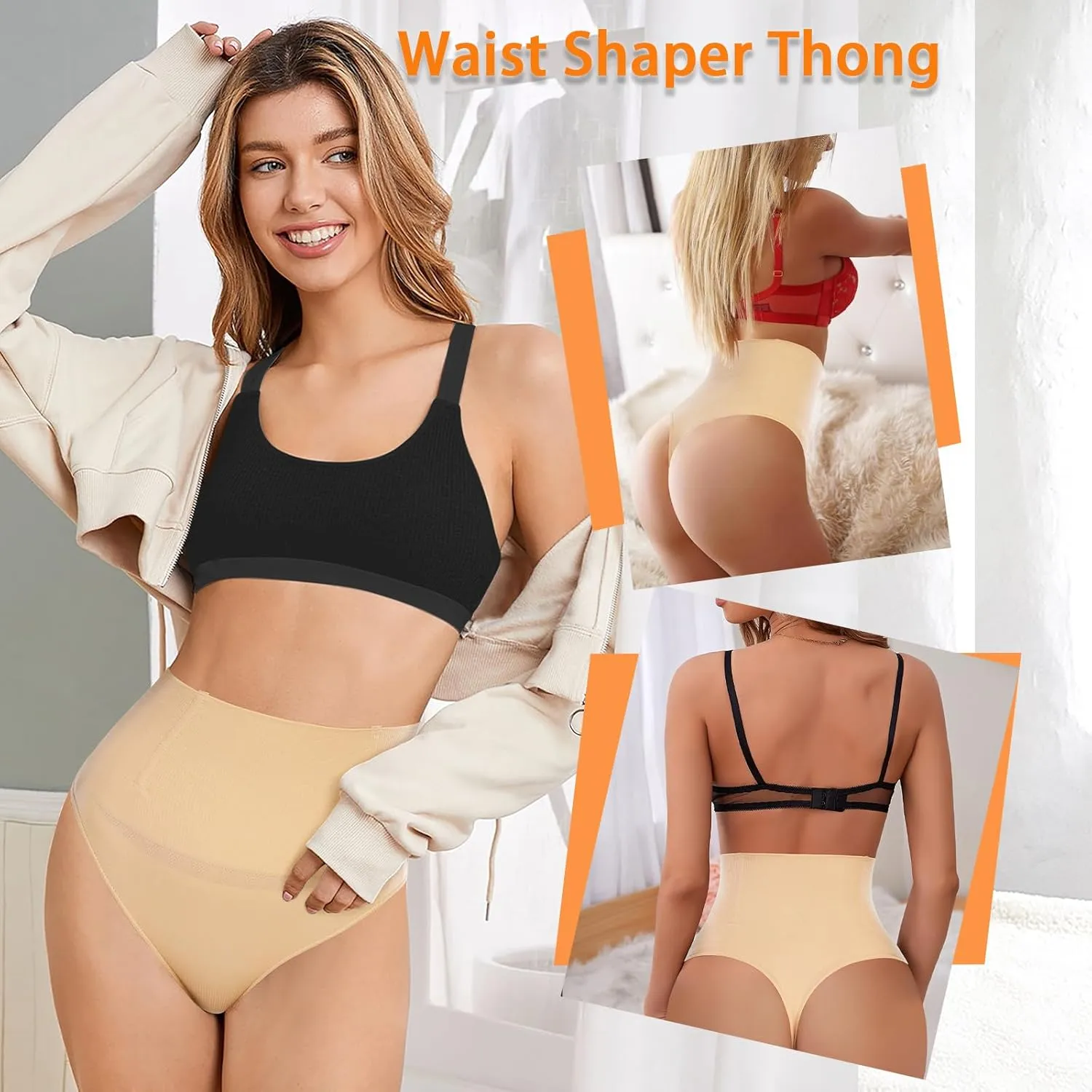 Werena Tummy Control Thong Shapewear for Women Seamless Shaping Thong Panties Body Shaper Underwear