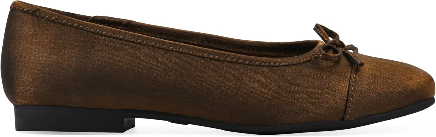 WHITE MOUNTAIN Women's Bocci Dressy Cap Toe Ballet Flat