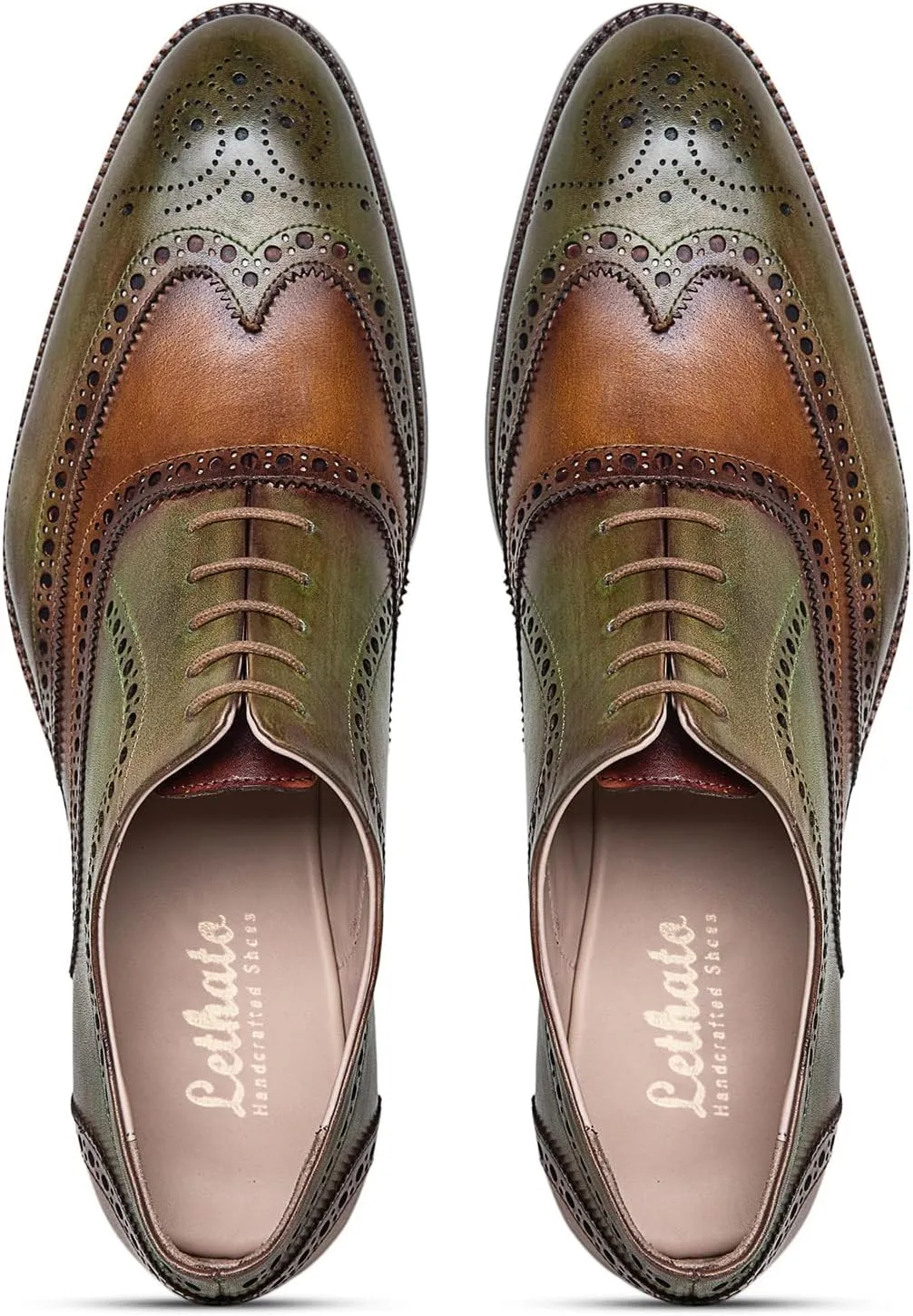 Wingtip Brogue Oxford Handcrafted Men's Genuine Leather Lace up Dress Shoes