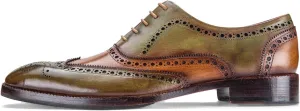 Wingtip Brogue Oxford Handcrafted Men's Genuine Leather Lace up Dress Shoes