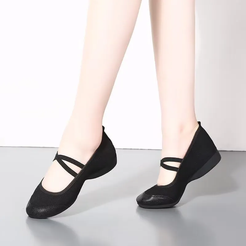 Women Low Heel Fashion Dance Shoes for Walking Yoga Ballet Exercise