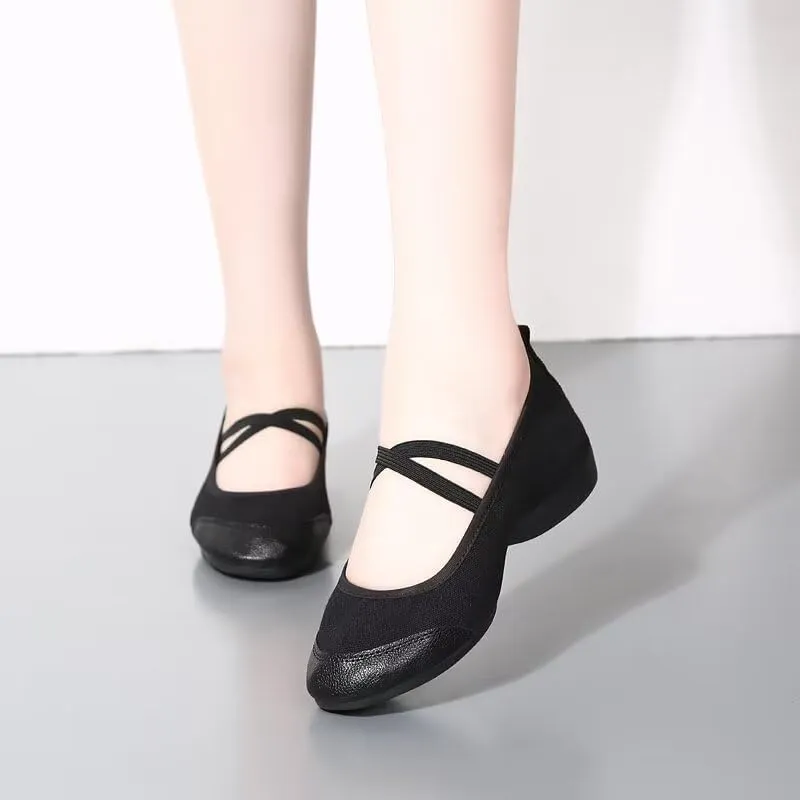 Women Low Heel Fashion Dance Shoes for Walking Yoga Ballet Exercise