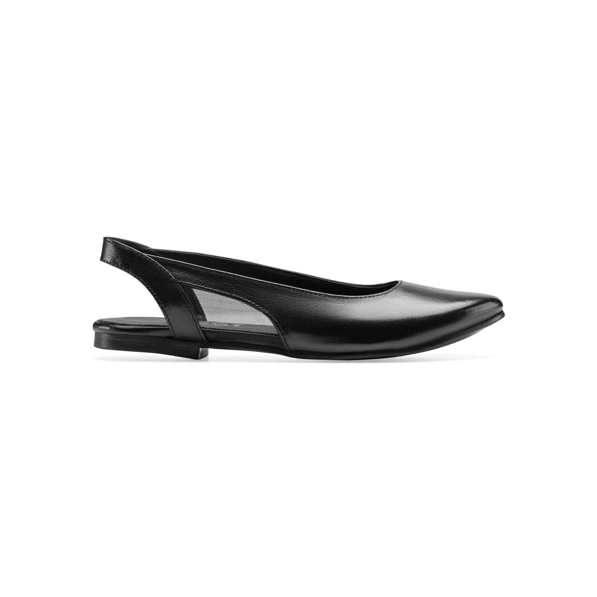Women Open Back Ballet Shoes - Black