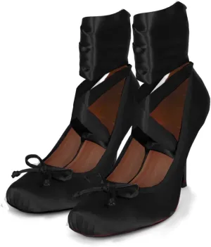 Women Satin Ballet High Heels Bow Round Toe Stiletto Heel Pumps Strappy 4 inch Stiletto High Heel Ballet Shoes Bow Slip On Dress Shoes Cross Strap Elegant Sexy 4-11 M US