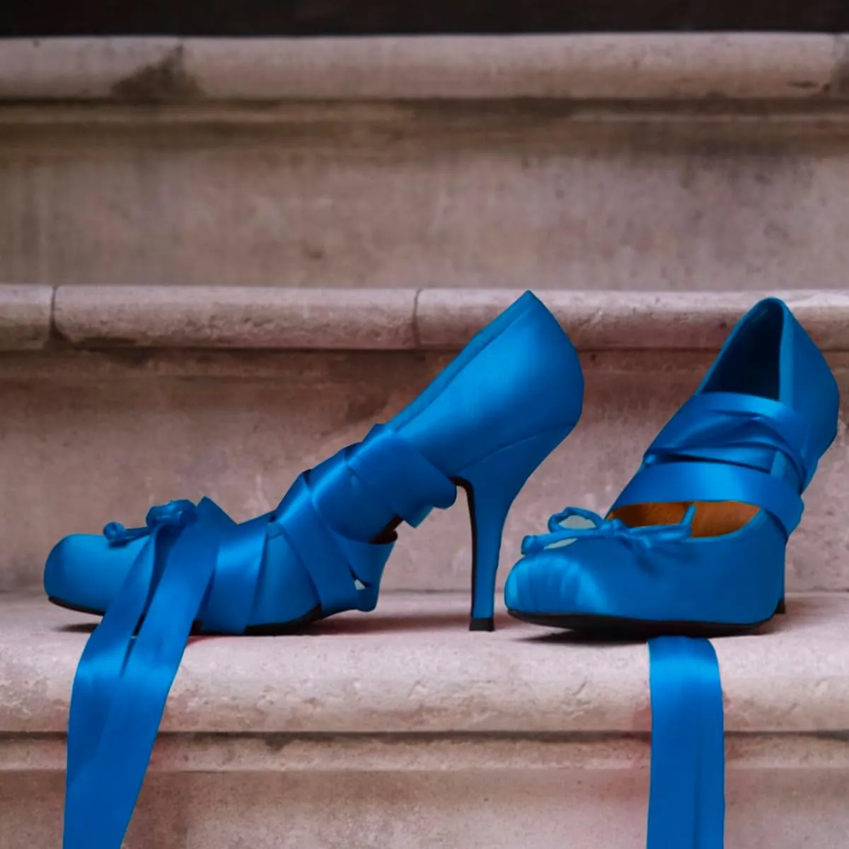 Women Satin Ballet High Heels Bow Round Toe Stiletto Heel Pumps Strappy 4 inch Stiletto High Heel Ballet Shoes Bow Slip On Dress Shoes Cross Strap Elegant Sexy 4-11 M US