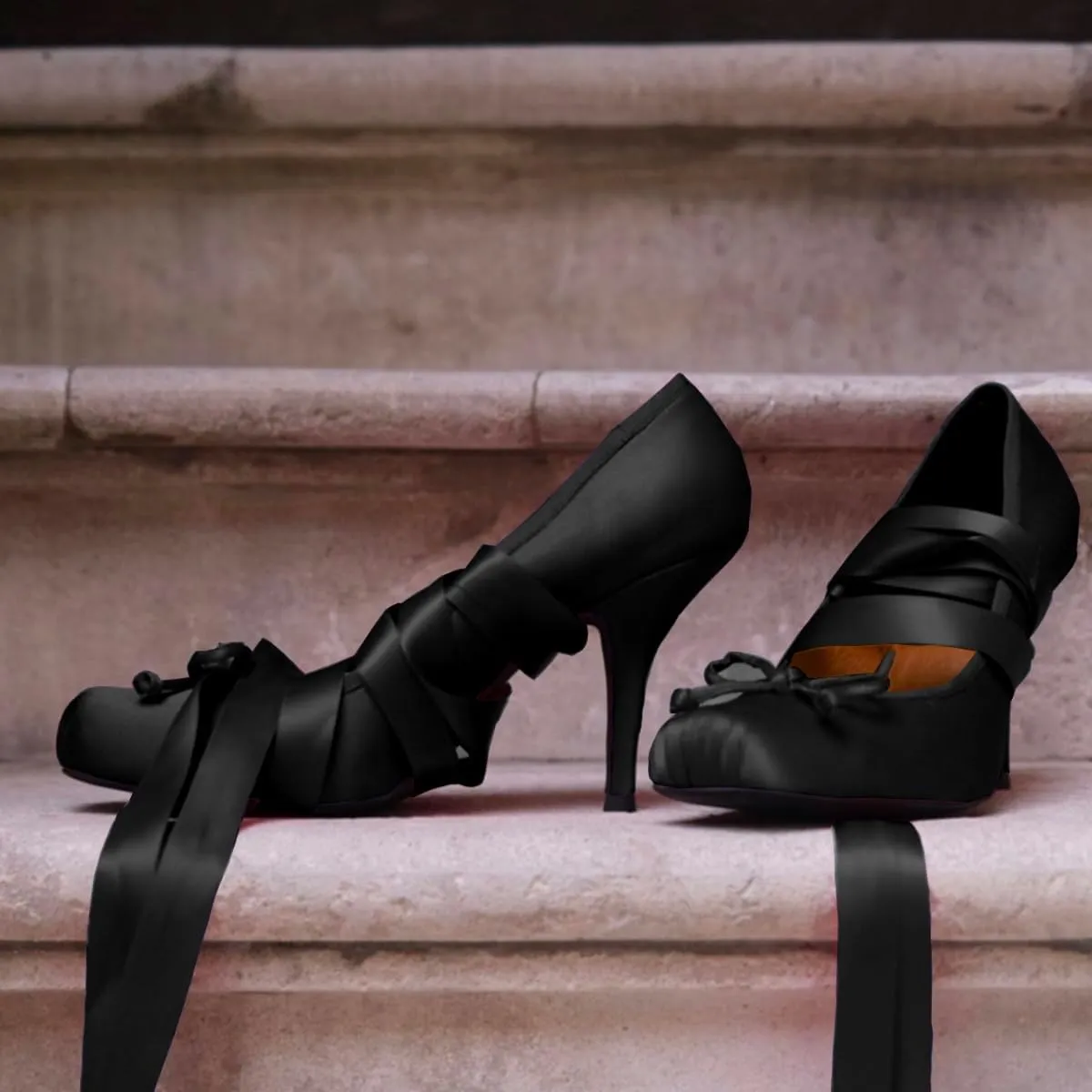 Women Satin Ballet High Heels Bow Round Toe Stiletto Heel Pumps Strappy 4 inch Stiletto High Heel Ballet Shoes Bow Slip On Dress Shoes Cross Strap Elegant Sexy 4-11 M US