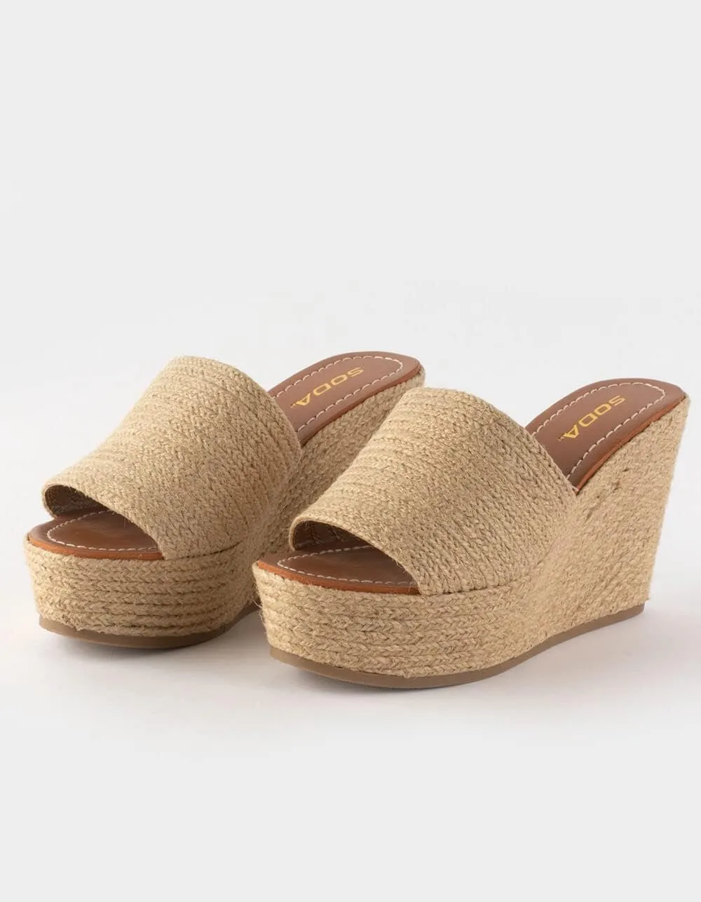 Women Slip On Espadrille Wedge Heel Sandals Slide Peep Toe Mule Platform Sandal