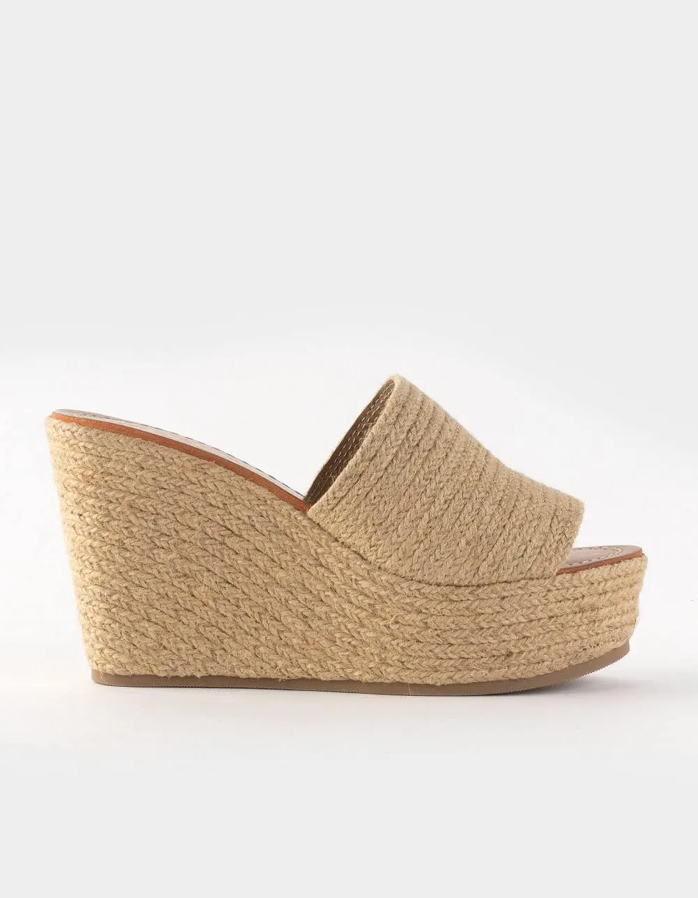 Women Slip On Espadrille Wedge Heel Sandals Slide Peep Toe Mule Platform Sandal