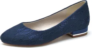 Women Slip On Lace Wedding Flats Wedding Shoes for Bride Shoes Closed Toe Ballet Flats