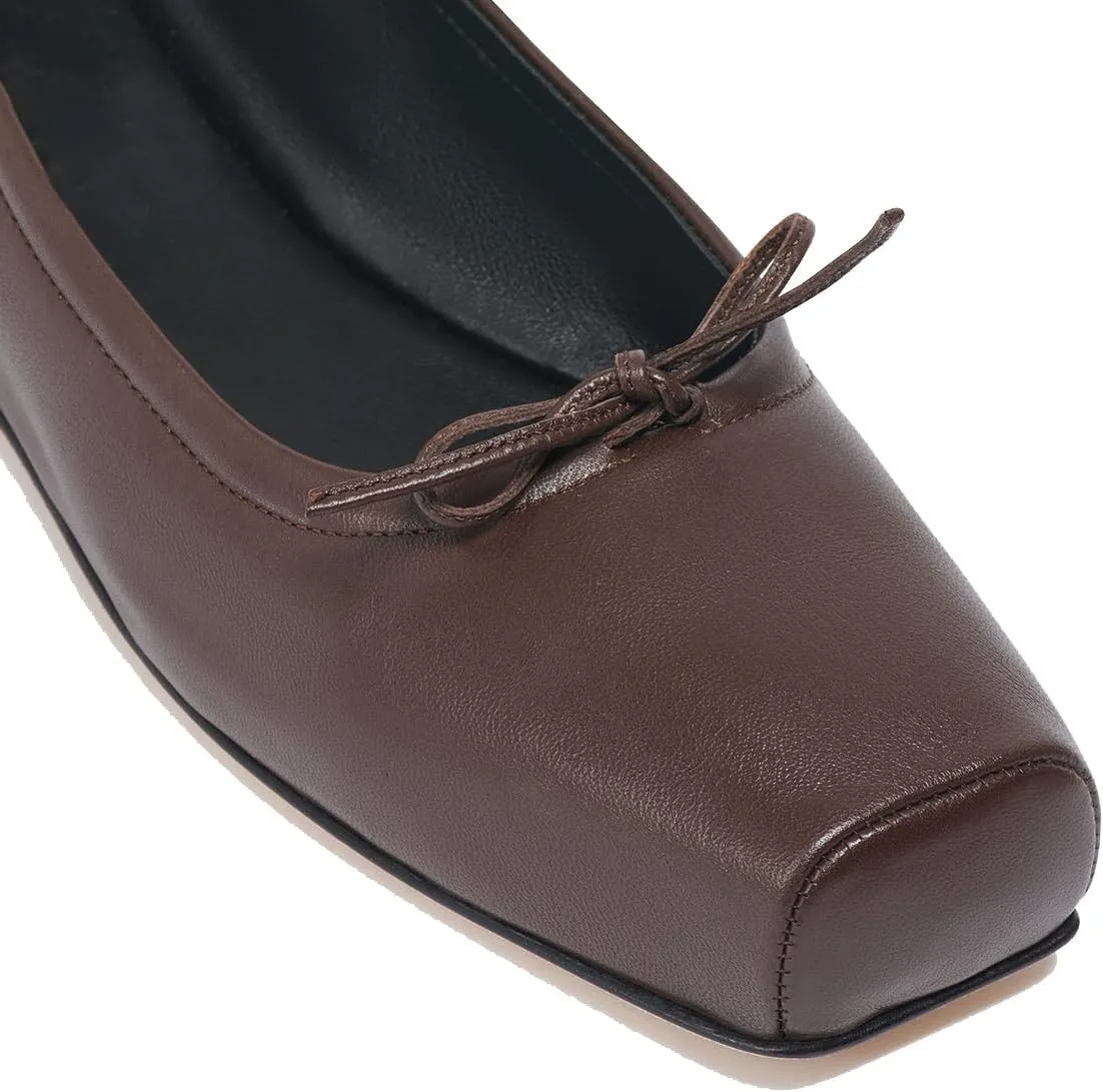 Women Square Toe Ballet Flats Bow Slip On Ballet Dress Shoes Satin Comfy Closed Square Toe Flat Shoes Wedding Bridal Walking Office Ladies Flats Drive Casual Ballet Shoes 4-11 M US
