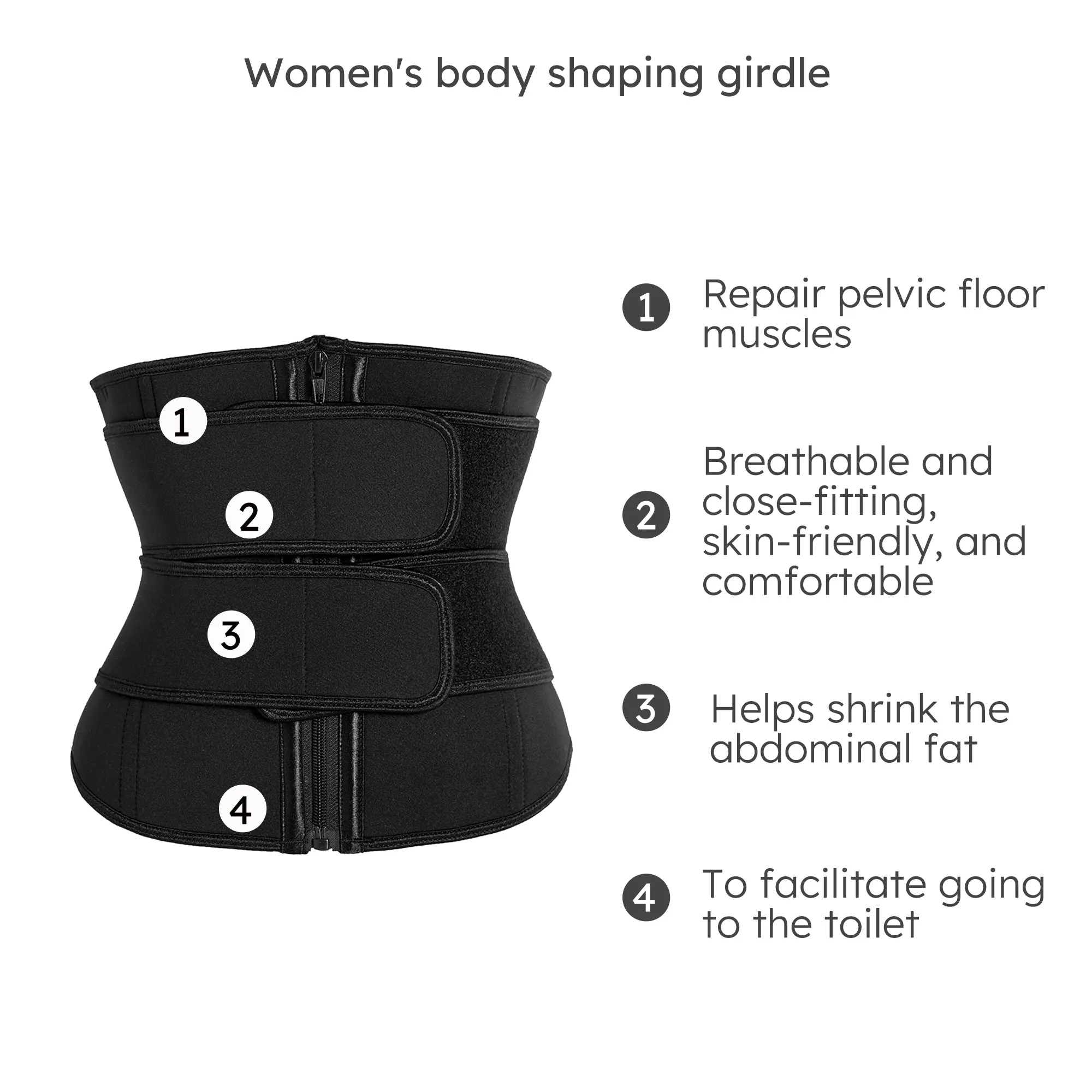 Women Sweat Waist Trainer Underbust Corset Trimmer Double Shaper Belt Workout Sport Girdle