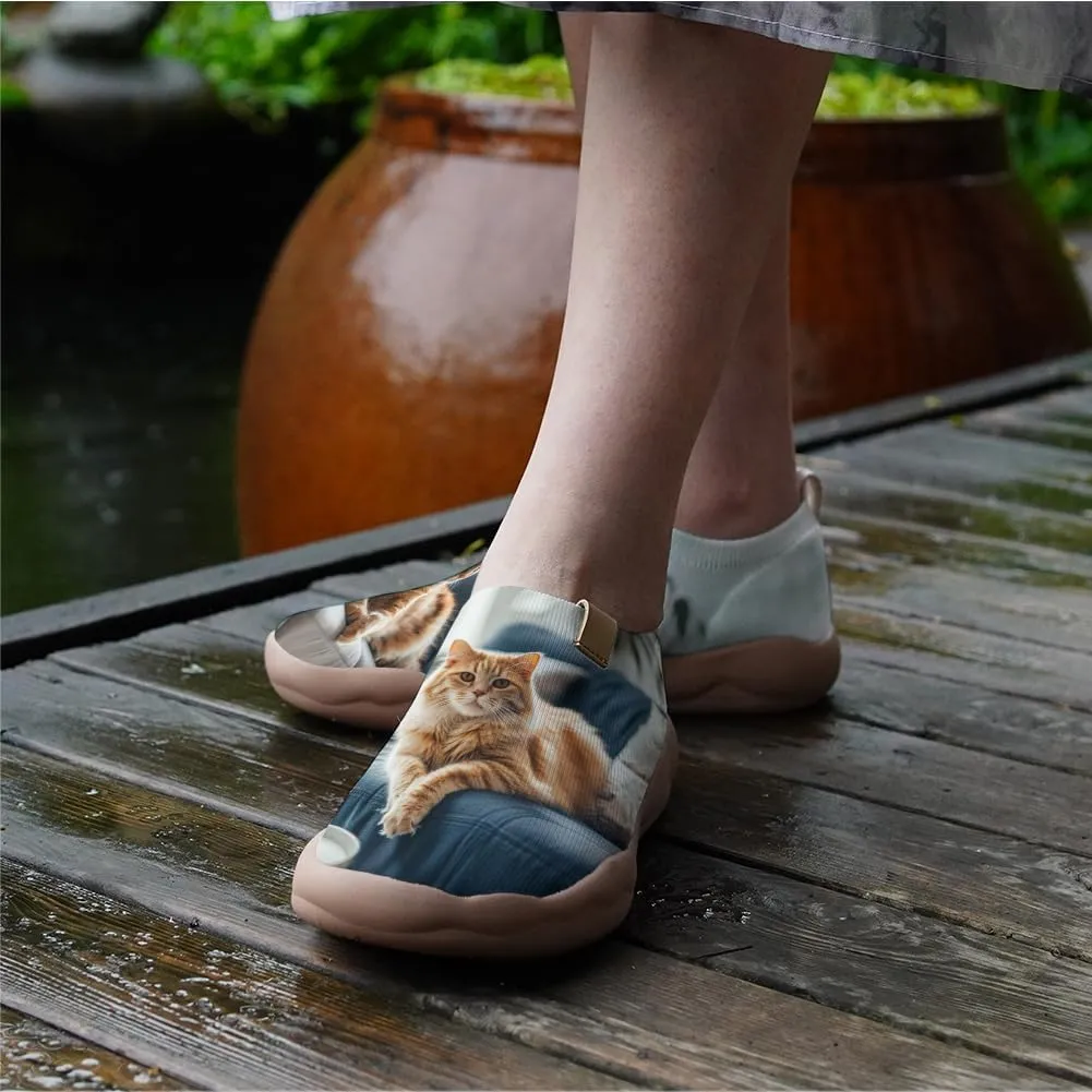 Women's Art Painted Casual Loafers Knitted Travel Slip On Shoes Lightweight Comfort Walking Sneakers
