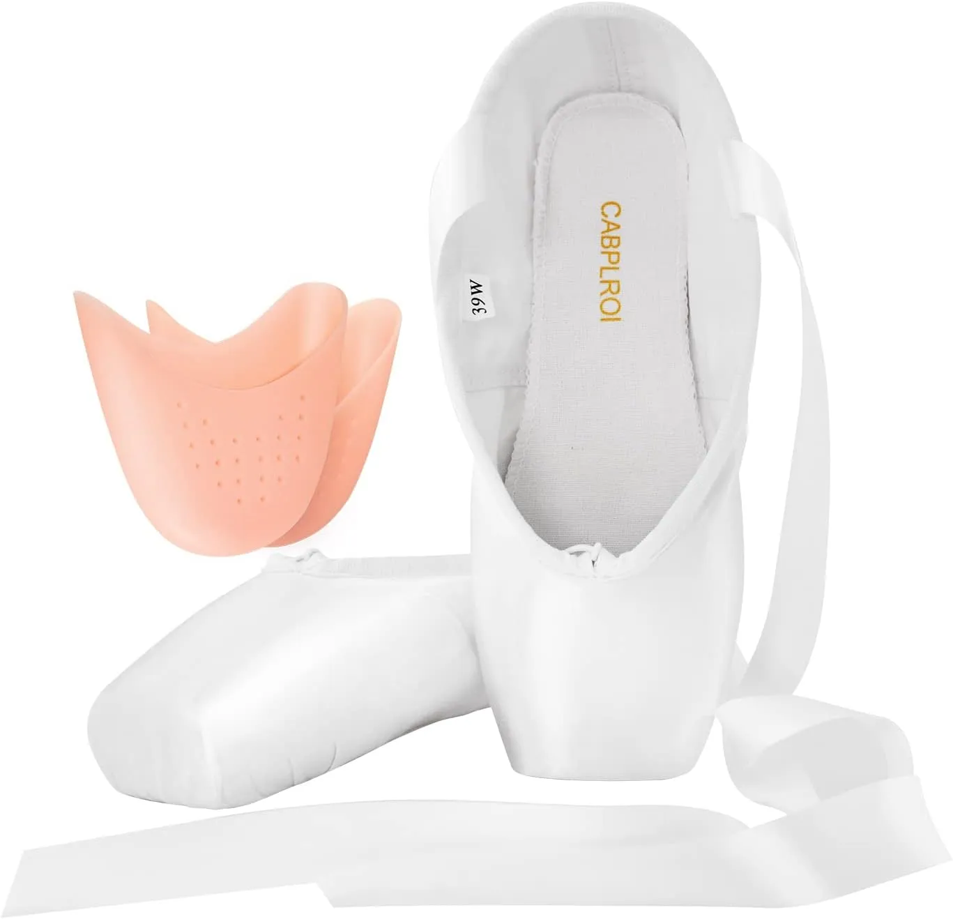 Women's Ballerina Shoes Professional Ballet Dance Satin Pointe Shoes for Girls with Bag and Toe Pads