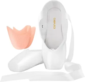 Women's Ballerina Shoes Professional Ballet Dance Satin Pointe Shoes for Girls with Bag and Toe Pads