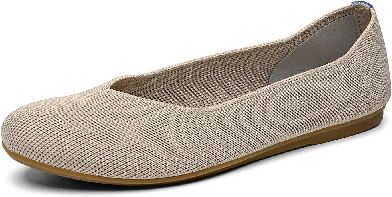 Women's Ballet Flat Dressy Casual Knit Shoes Round Toe Women Mesh Flats