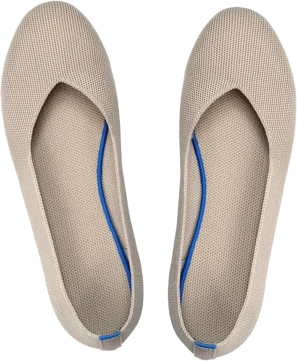 Women's Ballet Flat Dressy Casual Knit Shoes Round Toe Women Mesh Flats