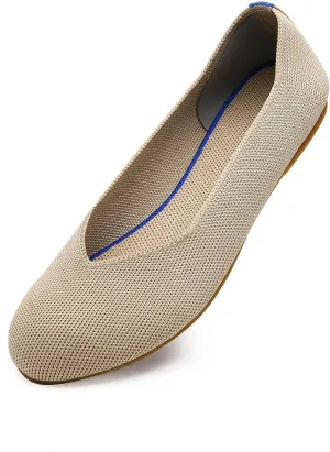 Women's Ballet Flat Dressy Casual Knit Shoes Round Toe Women Mesh Flats