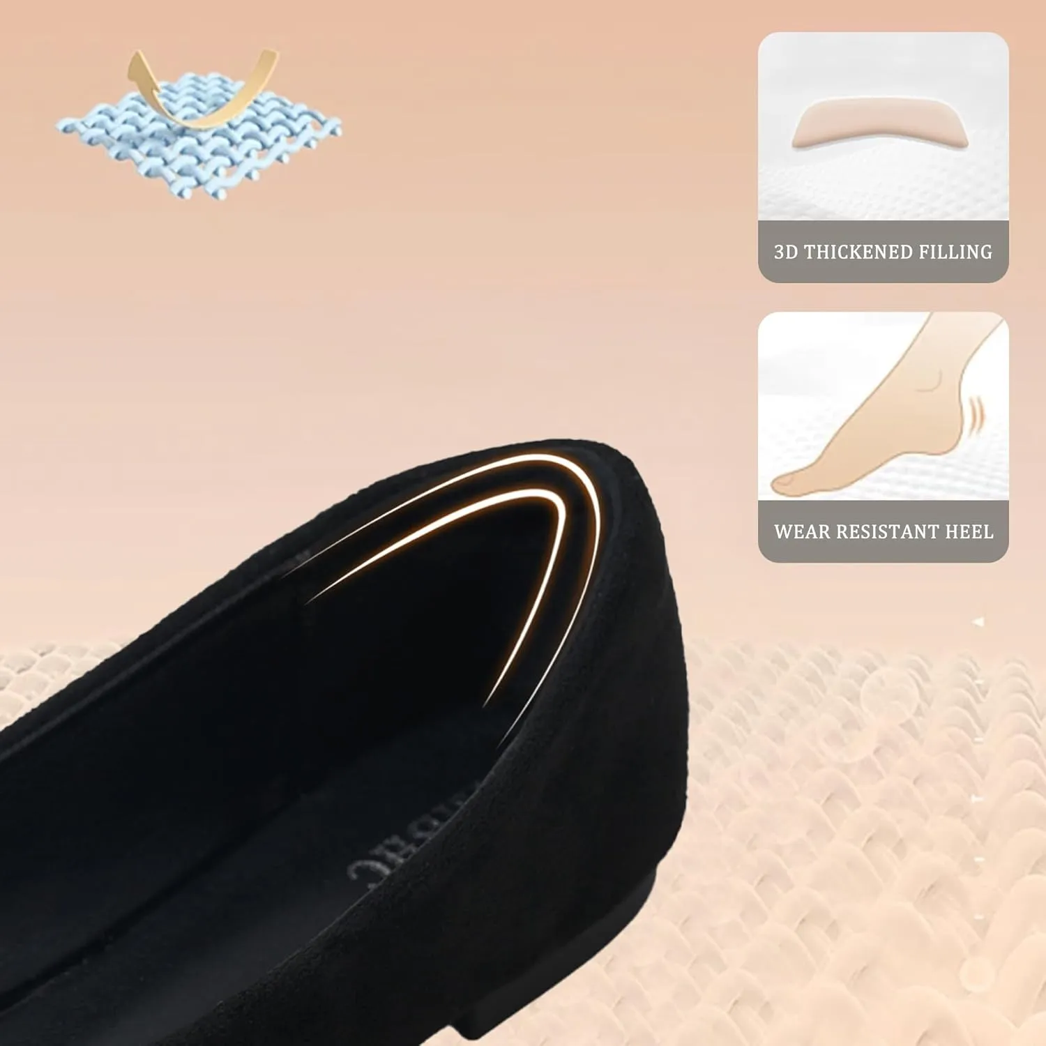 Women's Ballet Flat Shoes - Cute Rhinestones Work Flats Slip on Casual Flats for Women Comfort