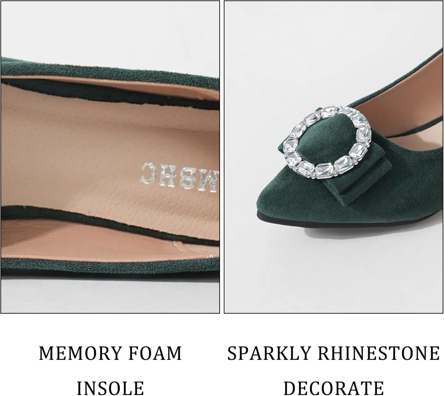 Women's Ballet Flat Shoes - Cute Rhinestones Work Flats Slip on Casual Flats for Women Comfort