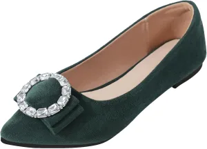Women's Ballet Flat Shoes - Cute Rhinestones Work Flats Slip on Casual Flats for Women Comfort