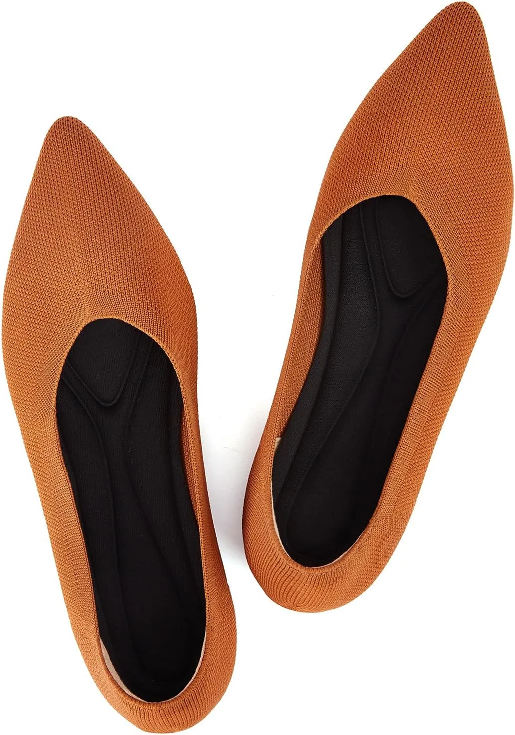 Women's Ballet Flat Shoes Knit Dress Shoes Pointed Toe Flats Comfort Slip on Walking Flats Foldable Soft Shoes