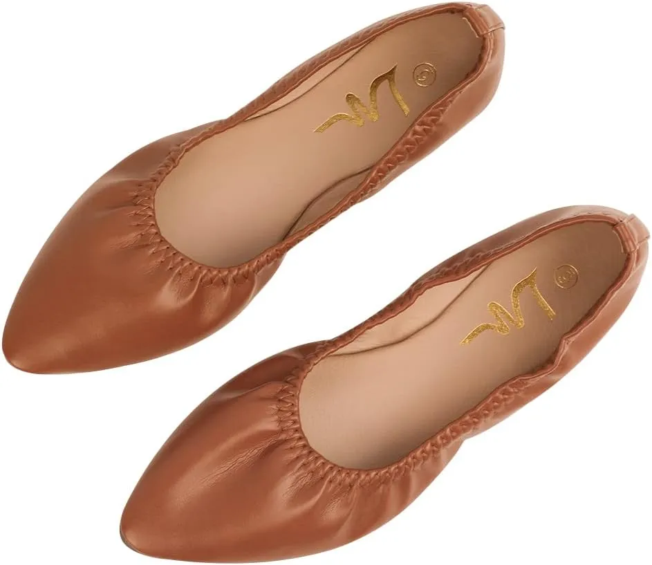 Women's Ballet Flat Slip On Flats - Classic Casual Dress Shoes, Foldable Portable Travel Ballet Walking Shoes