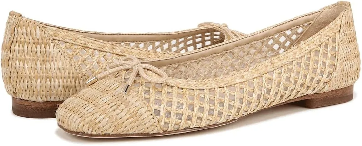 Women's Ballet Flats Fashionable Bow Weavy Squared Toe Casual Comfortable Breathable Mary Jane Flats Shoes