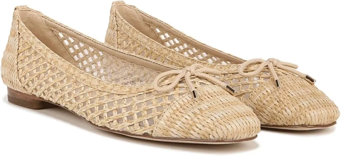 Women's Ballet Flats Fashionable Bow Weavy Squared Toe Casual Comfortable Breathable Mary Jane Flats Shoes