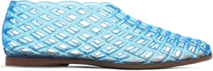 Women's Blue Mesh Flat Sandals, Modern Casual, 6 to 11 US, Water Repellent, Lightweight, Slip On, Solid, Unlined, Slingback, Ethylene-vinyl acetate Insole, Rubber Sole, Casual, Beach