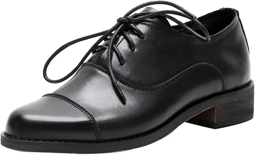 Women's Brogue Lace-up Leather Oxford