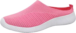 Women's Casual Slip on Half Shoes Breathable Mens Tennis Shoes Mesh Breathable Women Shoes Casual Black Platform Sneaker Tennis Shoe Loafers Casual Slip On