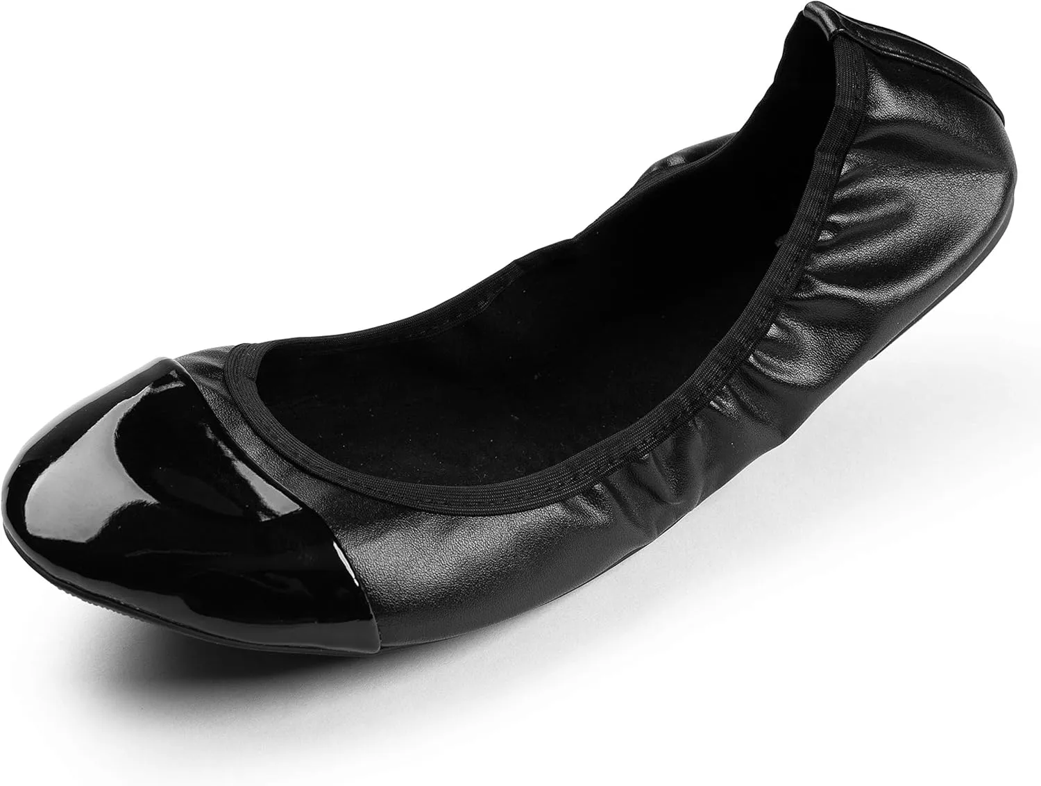 Women's Foldable Travel Ballet Slip On Comfortable Flats Roll Up Walking Shoes with Carrying Pouch