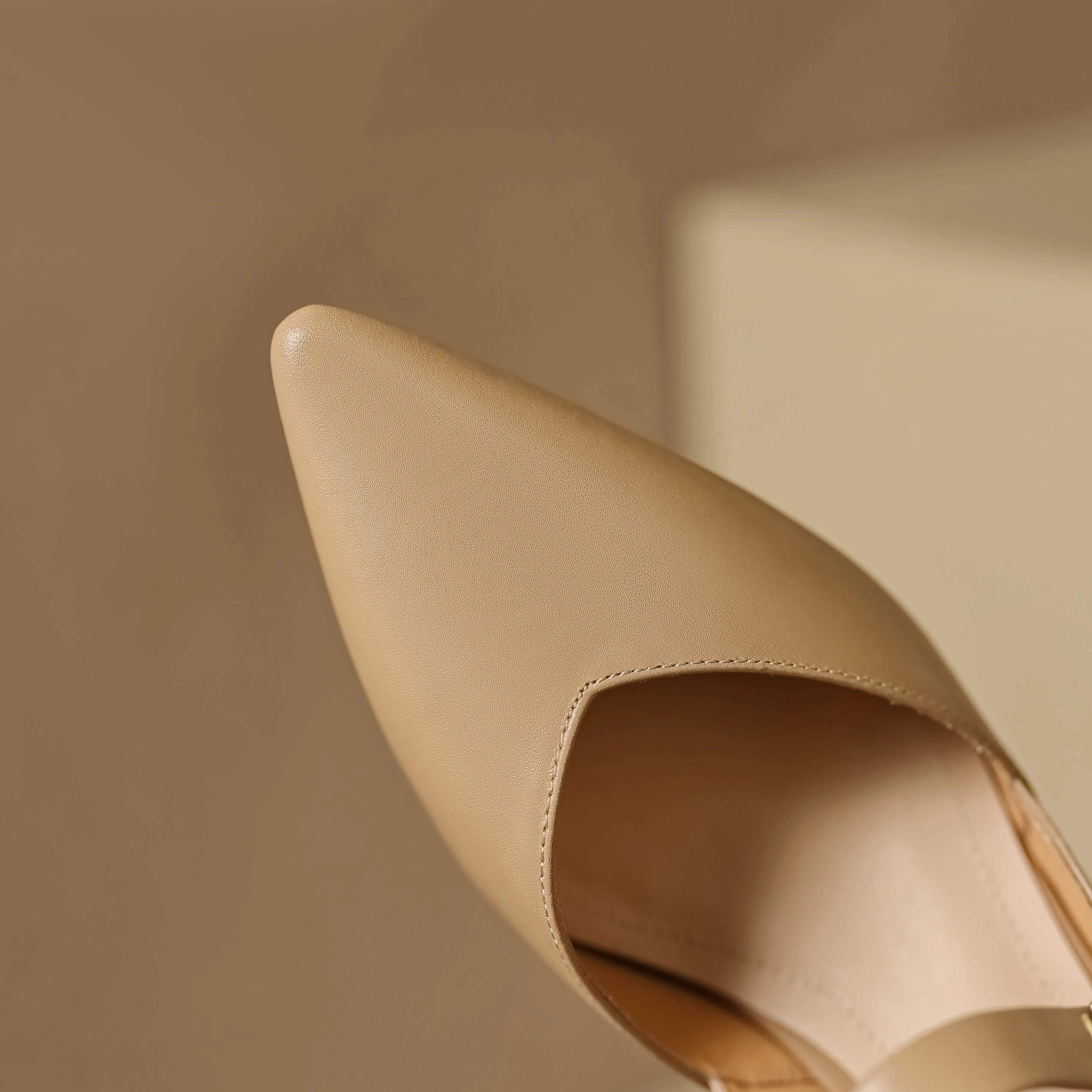 Women's Handmade Leather Pointed Toe High Heel Stiletto Mule Shoes