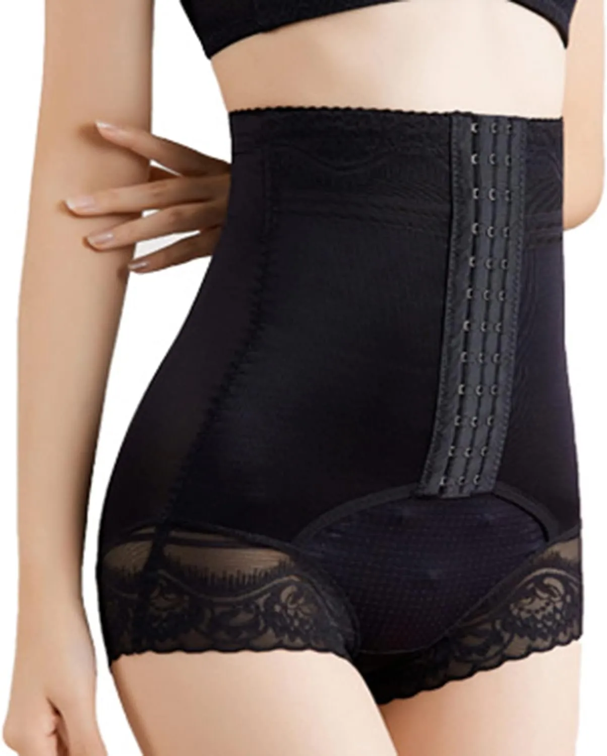 Women's High Waist Trainer Firm Compression Tummy Control Waist Trimmer Butt Lifter Shapewear Shorts Built-in Panties