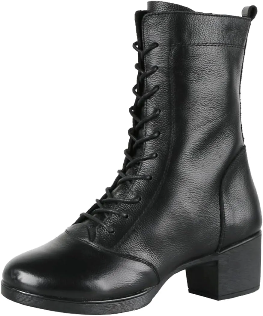 Women's Jazz Boots Leather Dancing Shoes for Girls Ladies Split Sole Casual Dance Shoes