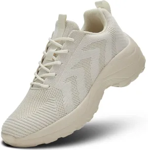 Womens Ladies Walking Shoes Arch Support Non Slip Work Lace up Sneakers Breathable Lightweight Comfort Wedge Platform Loafers